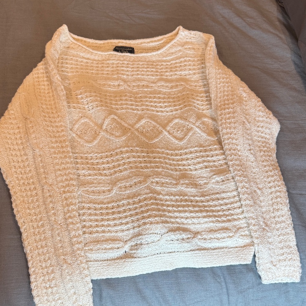 Abercrombie & Fitch Textured Cream Cardigan